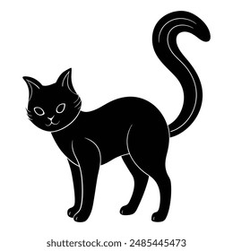 Black Cat Arched Back Silhouette