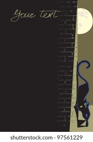 black cat background for text