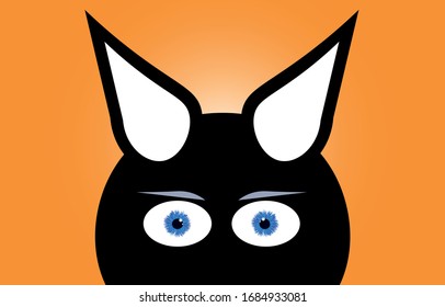 Black Cat with blue eyes