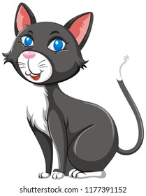 Black Cat Blue Eyes Illustration Stock Vector (Royalty Free) 1177391152 ...