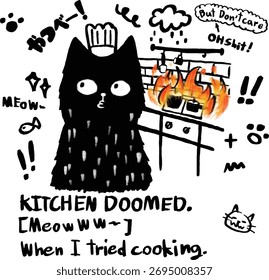 Cocina de bomba de gato negro condenado 