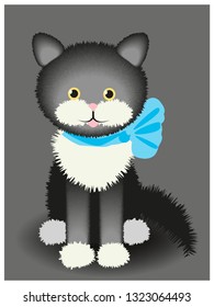 black cat with bow