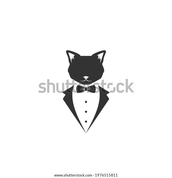 Black Cat Bow Tie Black Suit Stock Vector (royalty Free) 1976515811 