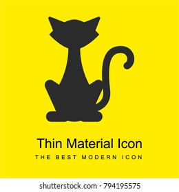 Black Cat bright yellow material minimal icon or logo design