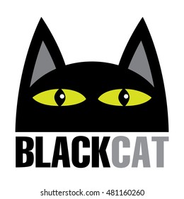 Black Cat Cartoon Isolated Vector illustration