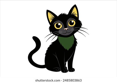 black cat cartoon,  black cat vector,  icon vector illustration,   cat silhouette of a   cat  isolated on a white background,  eps,  png,   vector 