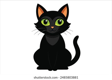 black cat cartoon,  black cat vector,  icon vector illustration,   cat silhouette of a   cat  isolated on a white background,  eps,  png,   vector 