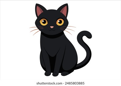 black cat cartoon,  black cat vector,  icon vector illustration,   cat silhouette of a   cat  isolated on a white background,  eps,  png,   vector 