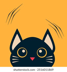 black cat cartoon, black cat vector, icon vector illustration Halloween