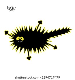 Black cat character vector illustration. Character design