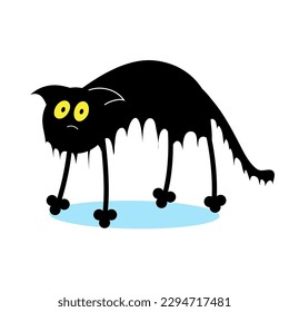 Black cat character vector illustration. Character design