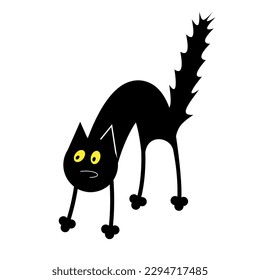 Black cat character vector illustration. Character design