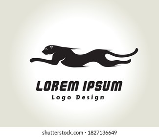 Schwarze Katze, Geparke, Löwe, Panther, Tigerspumpen, Hochgeschwindigkeits-Logo, Design-Illustration