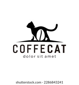 Black cat Coffee logo design
