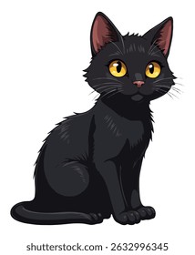 Black cat color on a white background