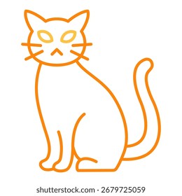 Ilustração do vetor do ícone de linha colorida do gato preto