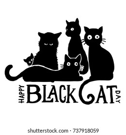 Black Cat Day vector Illustration