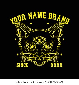 black cat death t-shirt design, vector EPS 10