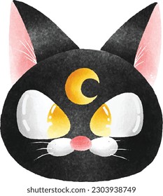 black cat decoration cartoon character