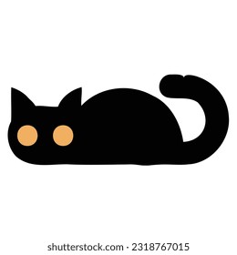 Black cat design element for website, application, printing, document, poster design, etc.