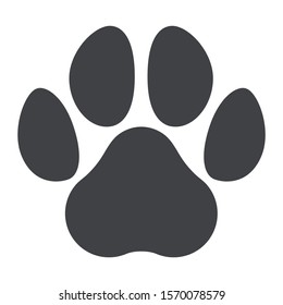 Black cat and dog animal paw. Pet footprints icon design.Vector Illustration