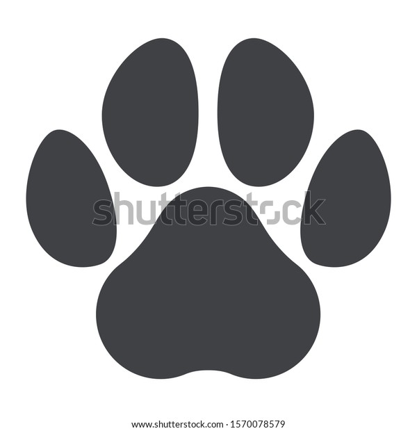 Black cat and dog animal paw. Pet footprints\
icon design.Vector\
Illustration