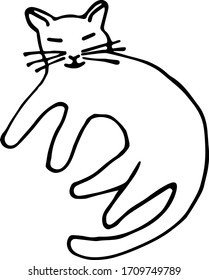 Black and whitу minimalistiс cat doodle