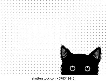 Black Cat Dots Background Vector Illustration