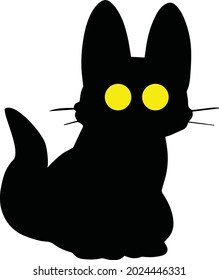 Black Cat with eye glow vector