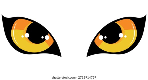 Ojo de gato negro aislado sobre fondo blanco. Diseño minimalista del logotipo del Vector de un ojo de gato negro grande. Vector