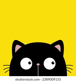 Black cat icon flat style isolated on white Vector Image