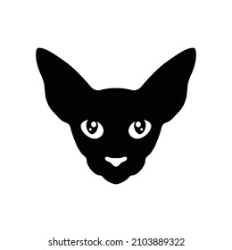Black cat face silhouette vector illustration