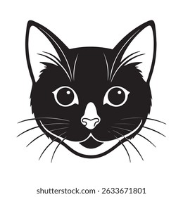  A black cat face vactor illustration