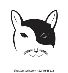 Black Cat face vector, beautiful cat vector