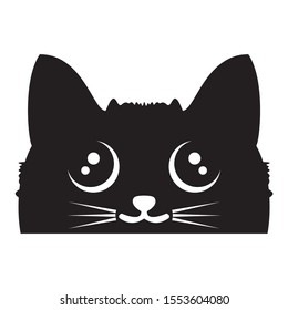 Black cat face vector.  Designs For Cat Lovers