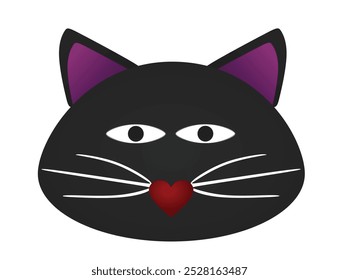 Black cat face. vector illustration
