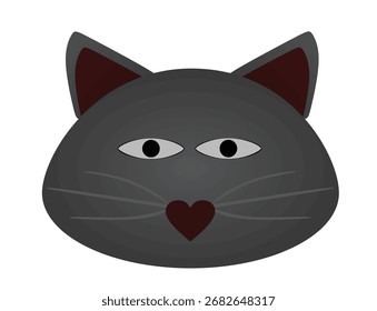 Black cat face. vector illustration	
