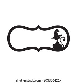 Marco de gato negro - Tema de Halloween, arte vectorial