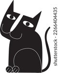 Black cat fun vector art