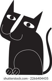 Black cat fun vector art