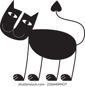 Black cat fun vector art
