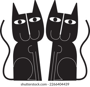 Black cat fun vector art