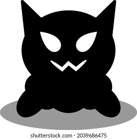 black cat halloween animal cartoon vector illustration. Design elements for Halloween