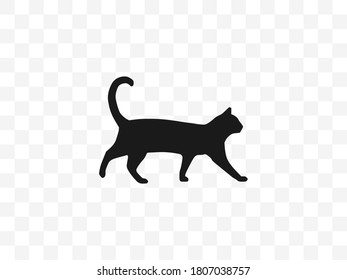 Black cat, halloween icon. Vector illustration, flat design.