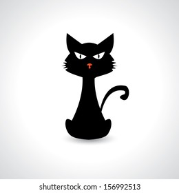 black cat. halloween illustration. vector eps10