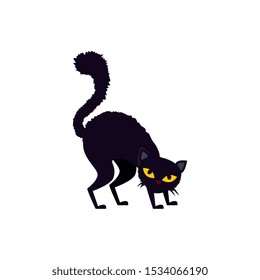 black cat halloween isolated icon vector illustration design