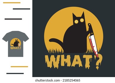 Black cat Halloween t shirt design