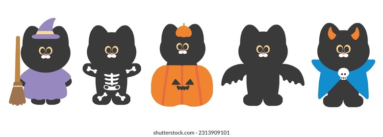 black cat in happy halloween