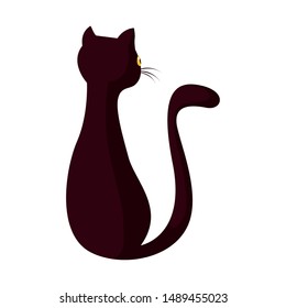 black cat happy halloween celebration design