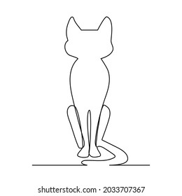 Gato negro Feliz Halloween contínuo dibujo de un gato.
